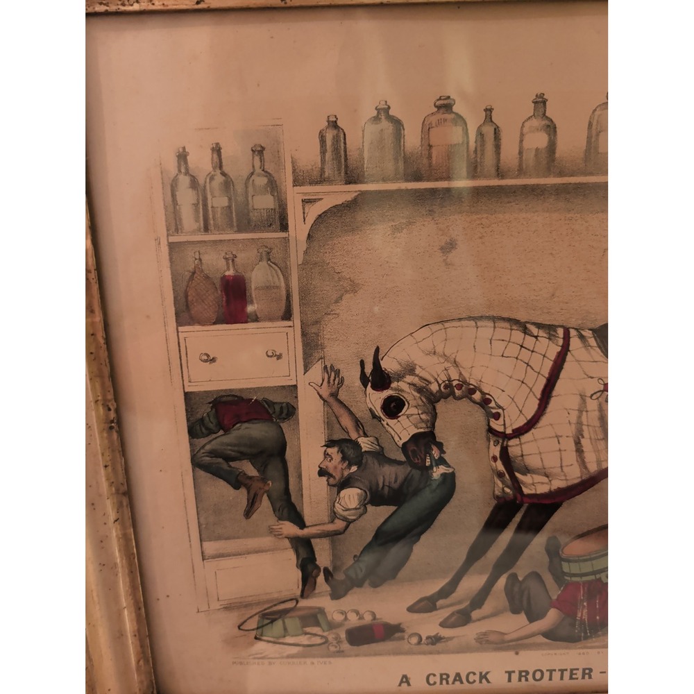 RARE 1880 Currier & Ives "Crack Trotter" Thomas Worth Horse Prints Kennedy - Picture 3 of 10